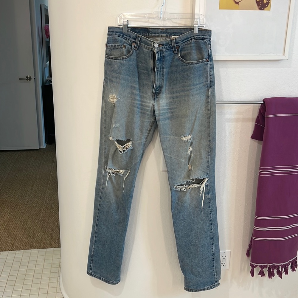 Levi’s 505 worn boyfriend jeans straight leg